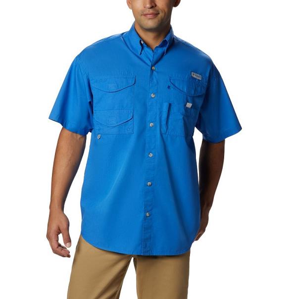 Columbia PFG Bonehead Fishing Shirts Blue For Men's NZ81749 New Zealand